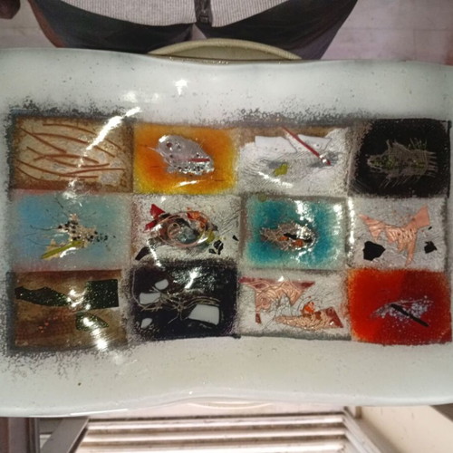 Anactacia Glass Design Handmade Fused Glass Tray 50x30 cm New