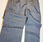 Men's grey suit pants with double pleats, size M