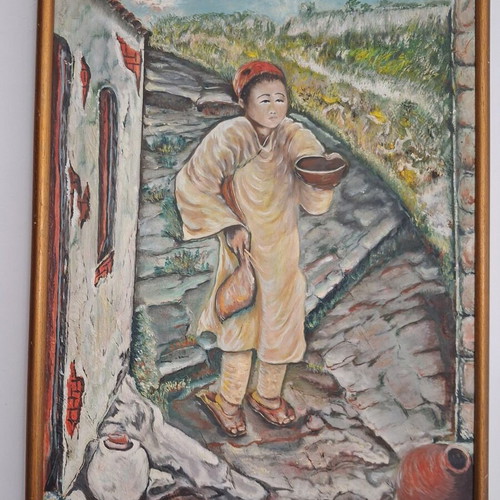 Signed painting The Child of Mercy NK oil on canvas like new 53x72 cm