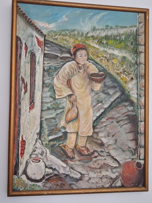 Signed painting The Child of Mercy NK oil on canvas like new 53x72 cm