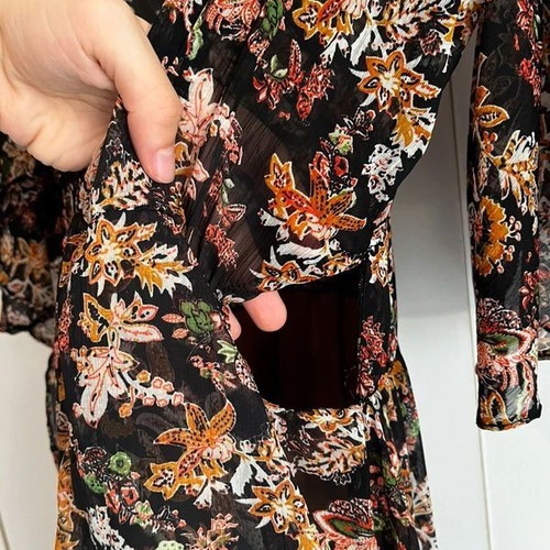Zara Boho Flowy Maxi Dress like new, floral black multicolor