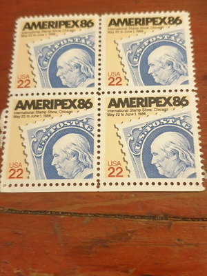 Σφραγίδες USA 22c 1986 καινούργιες, σετ 4 τεμαχίων