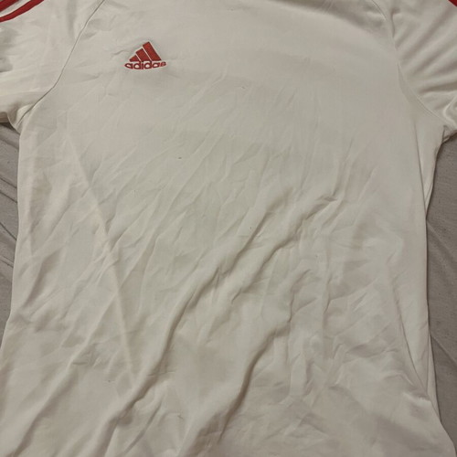 Adidas Climalite T-shirt white with red stripes size L like new