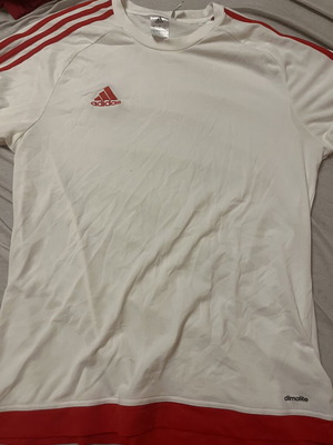 Adidas Climalite T-shirt white with red stripes size L like new