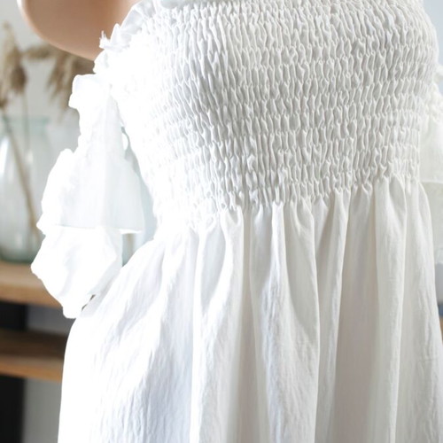 Off Shoulder Dress White New, Size S