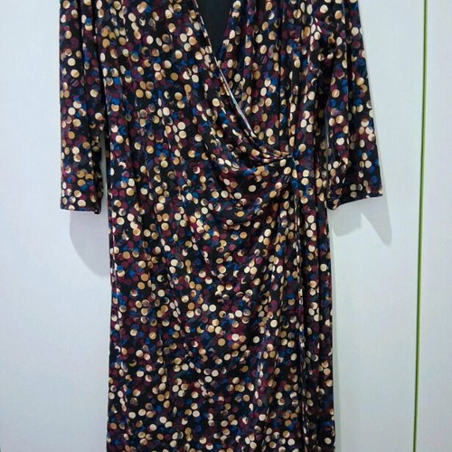 Anne Klein midi dress like new, black multicolor