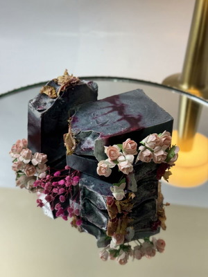 Natural soap with activated charcoal and rose new