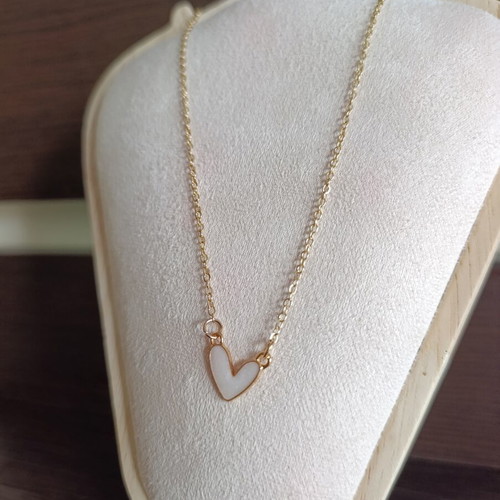 Heart necklace gold color stainless steel