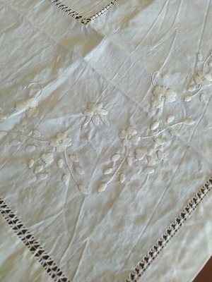 Square handmade tablecloth 90x92 new