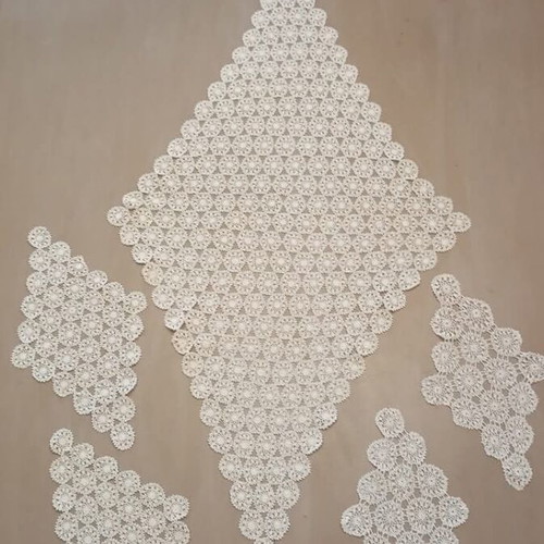 Set of 4 diamond crochet doilies new handmade