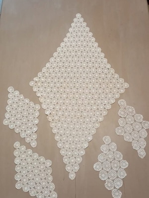 Set of 4 diamond crochet doilies new handmade