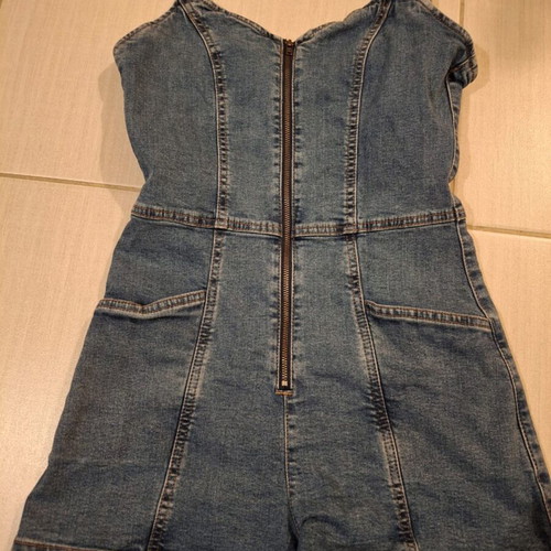 Bershka denim playsuit medium size for 16-year-old girls like new