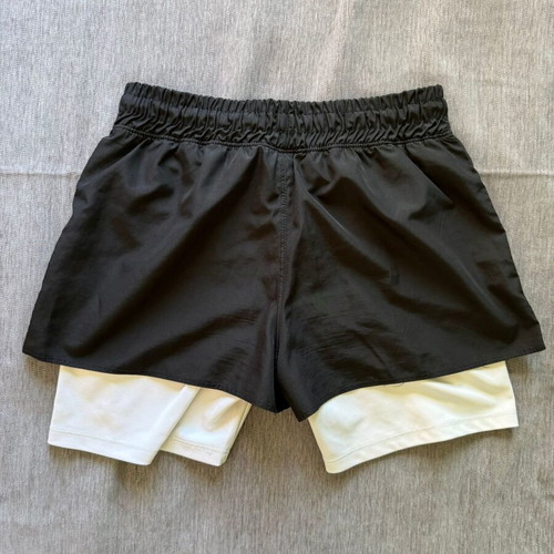 Nike 2-in-1 black and white sports shorts