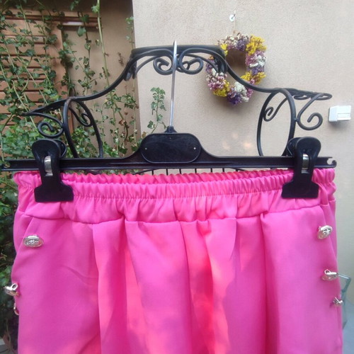 Fuchsia fabric shorts one size made in Italy new
