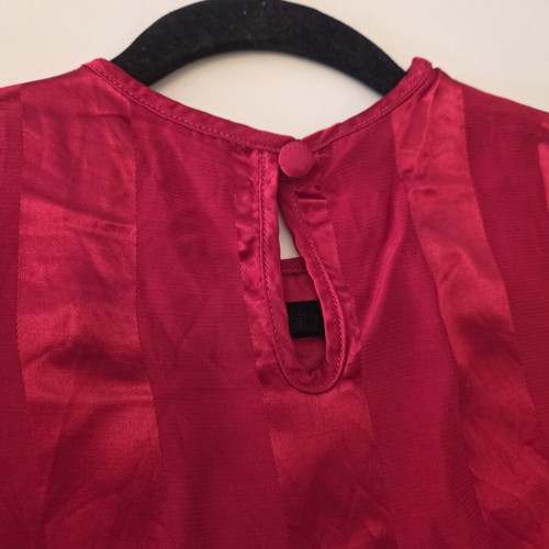 Vintage St Michael red striped sleeveless shell blouse like new