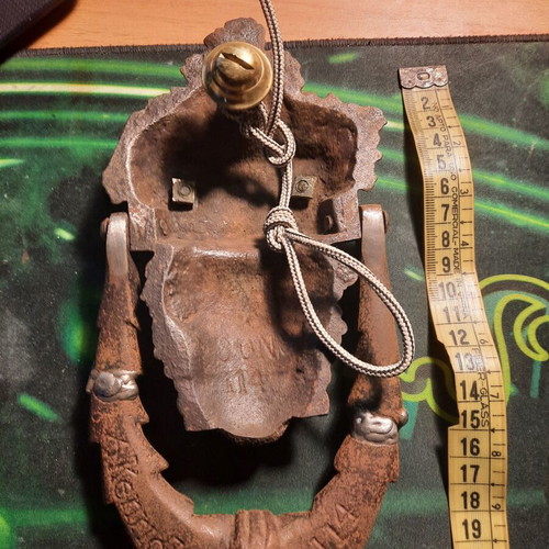 Iron door knocker used, rare Archibald Kenrick & Sons