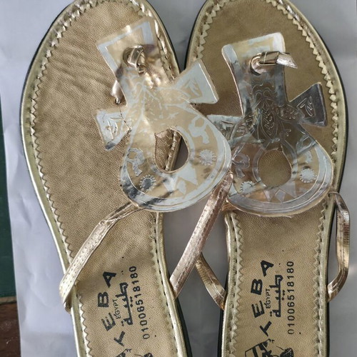 Teba Egypt handmade leather sandals gold, new, size 37