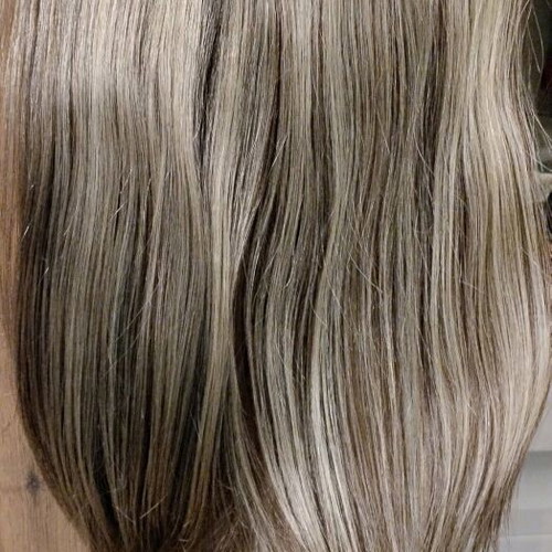 Natural hair wefts like new, brown and platinum blonde