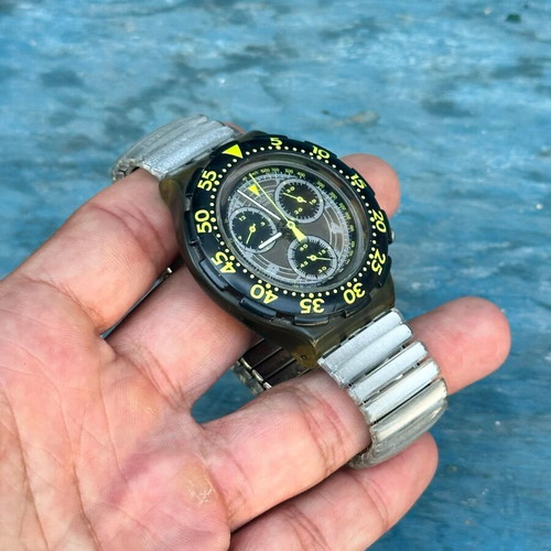 Swatch Vintage Chronograph Diver 200M 1993 used for repair or parts