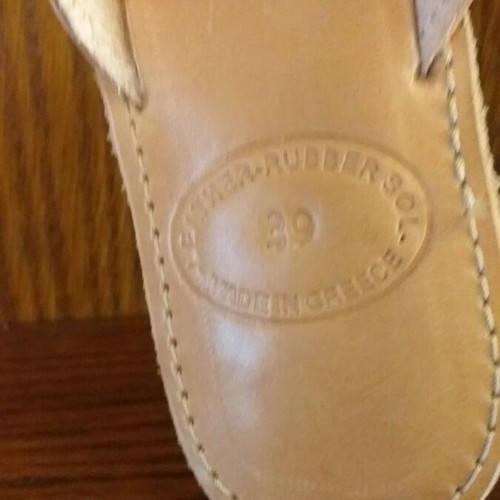 A.L.E. women's leather sandals new size 39 with blue beads