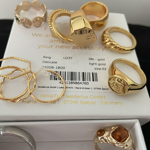 Inyati 25 rings 18k gold new, various sizes and designs