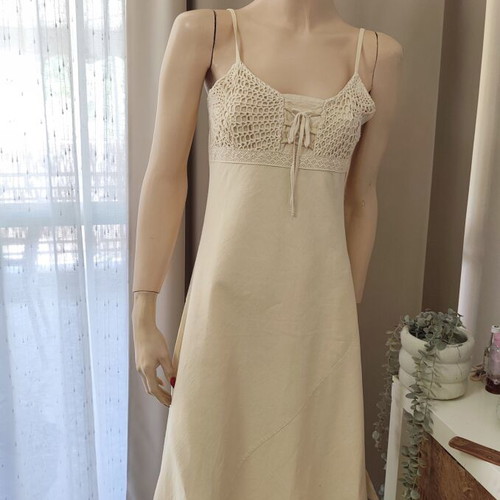 Linen dress like new, beige, size Medium