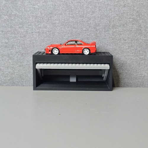 3D printed wall mount hanger with car display and lifting door