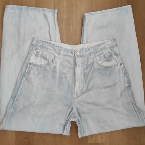 ZARA wide leg low rise jeans like new, blue, size L