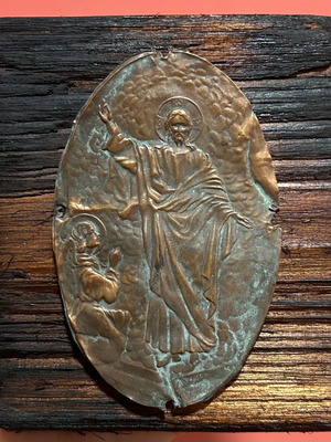 Icon Jesus Christ custom made with copper frame