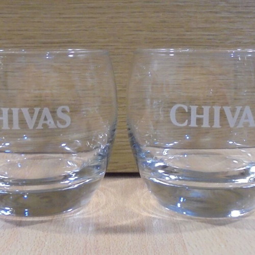 Chivas Regal Scotch Whisky set of two promotional glasses used