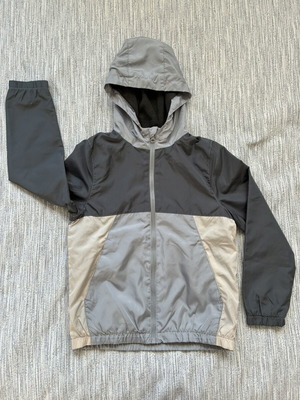 Children's waterproof jacket, size 8-9 years, 134 cm, grey