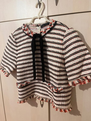Μπλούζα τουίντ Zara καινούργια, size L, πολύχρωμη με φιόγκο