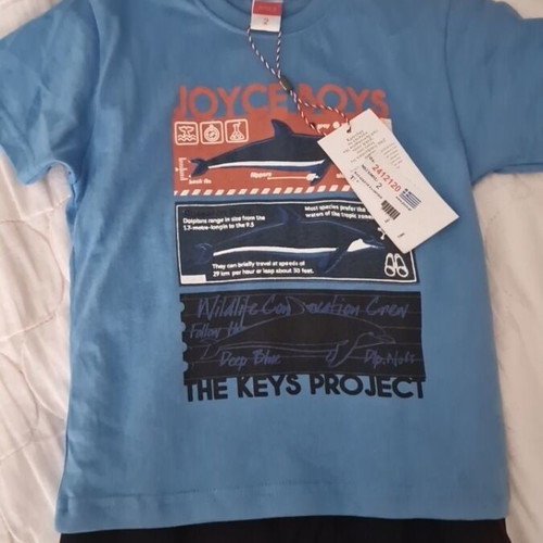 Joyce summer set boy size 2 new, black and blue