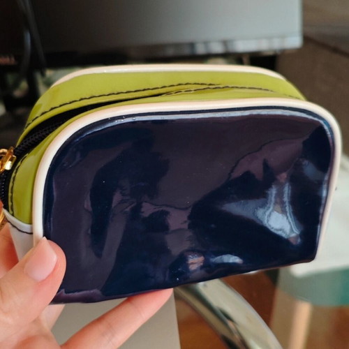 Estée Lauder toiletry bag new, glossy navy blue and green