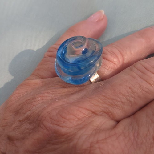 Summer ring used, blue shades, adjustable