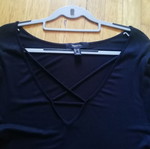 Forever 21+ μαύρη μπλούζα V-neck criss-cross size 0X σαν καινούργιο