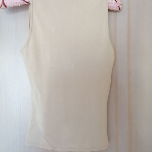 Swish jeans top S/M, beige with floral detail