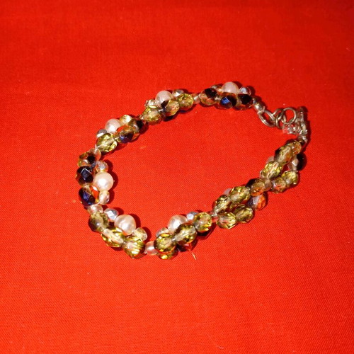 FOS bracelet used, beige multicolor