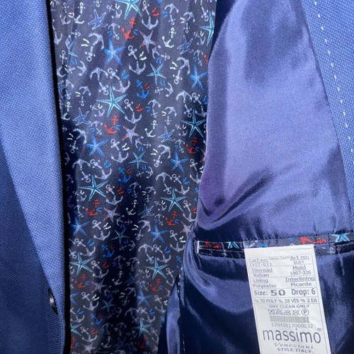 Massimo Dutti blue jacket and trousers like new, size 50
