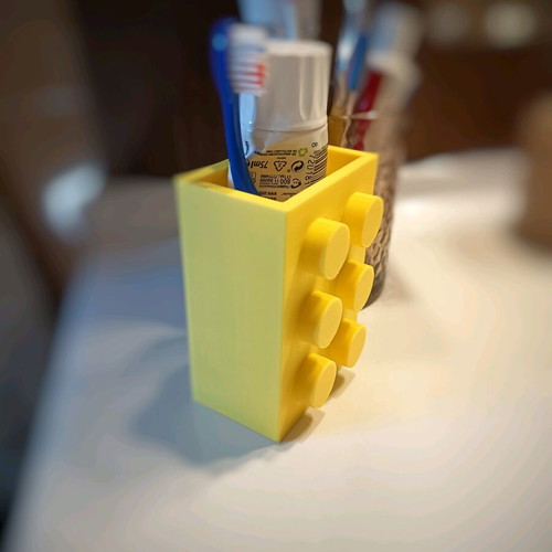 3D Printed Pencil Holder made to order, plastic Lego style