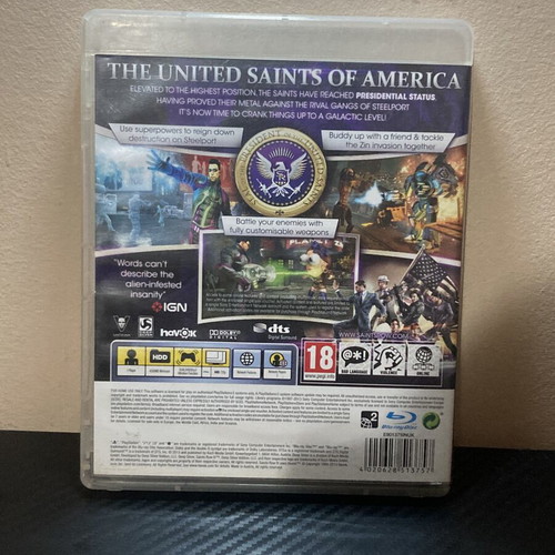 Saints Row IV PS3 game used, full set, light scratches