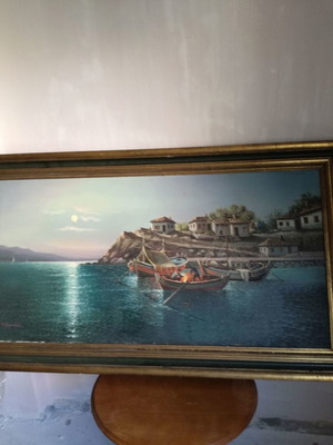 Ελαιογραφία θαλασσογραφία μεταχειρισμένη Α.Λύμναιος υπογεγραμμένη