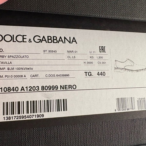 Dolce & Gabbana Men Leather Black Shoes Size 10 Like New