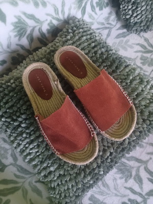 Zara Home platform slippers new, brown suede