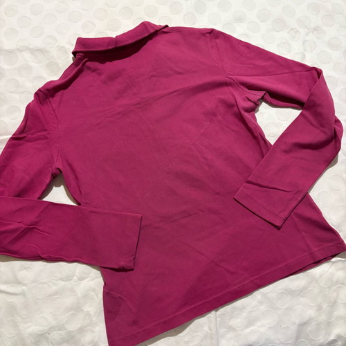 Lacoste polo shirt used, pink, long sleeve, size S