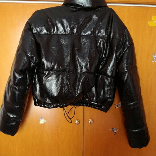 Girls' black shiny jacket H&M like new, size XXS