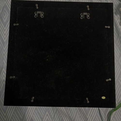 Metal photo frame for 7 photos used, 41x41 cm silver