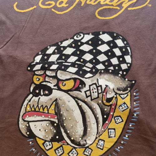 Tshirt Hollywood by Ed Hardy Large 100% Cotton like new, brown