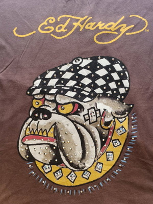 Tshirt Hollywood by Ed Hardy Large 100% Cotton like new, brown