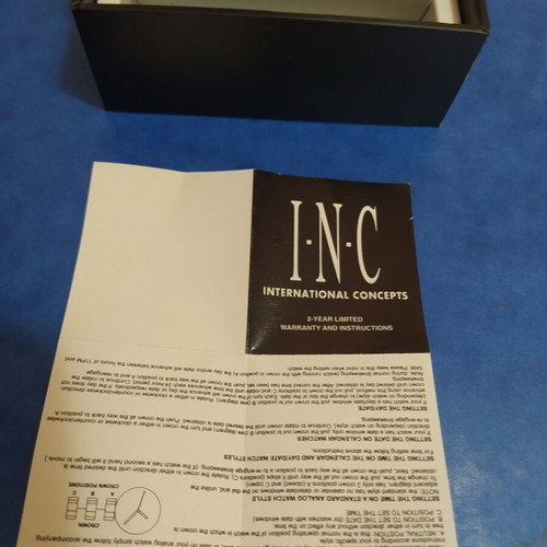 INC watch unused with box and certificate, men's black